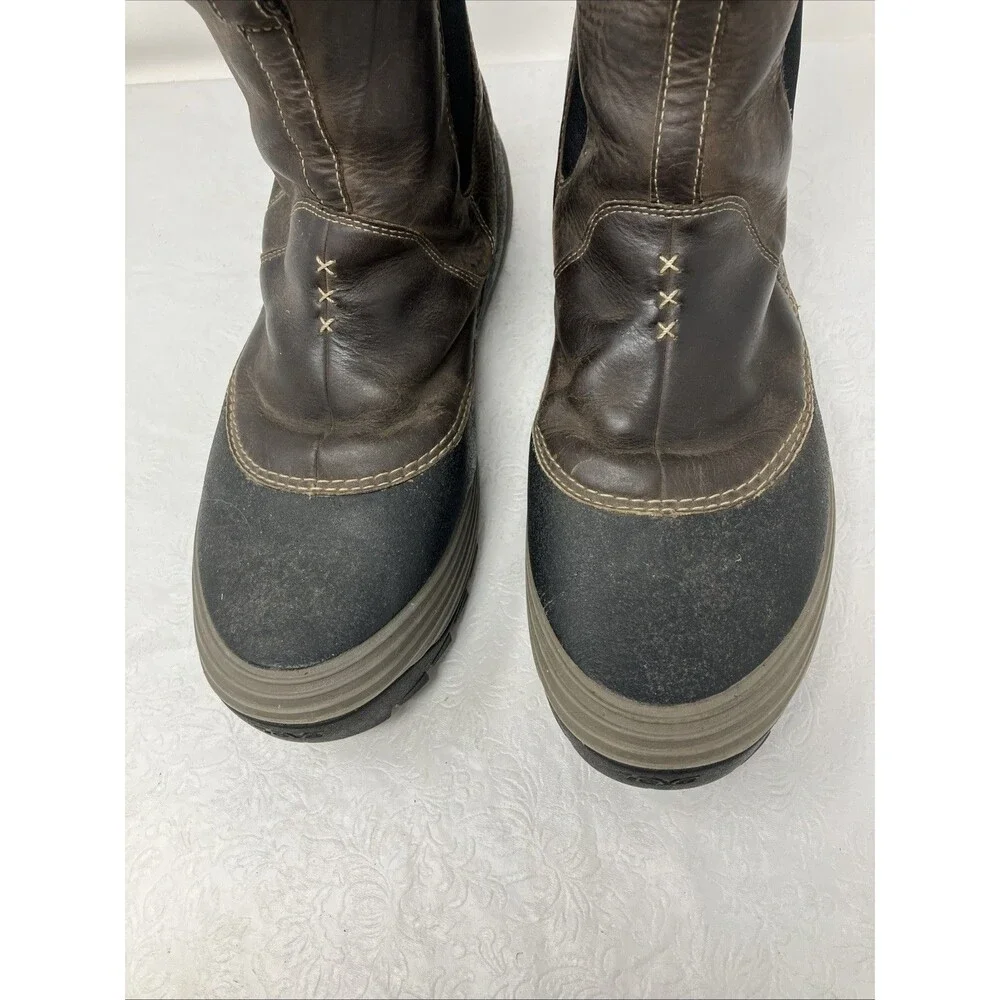 Teva Loge Peak Leather Pull On Insulated WP Winter Snow Boots Mens 11.5 Brown